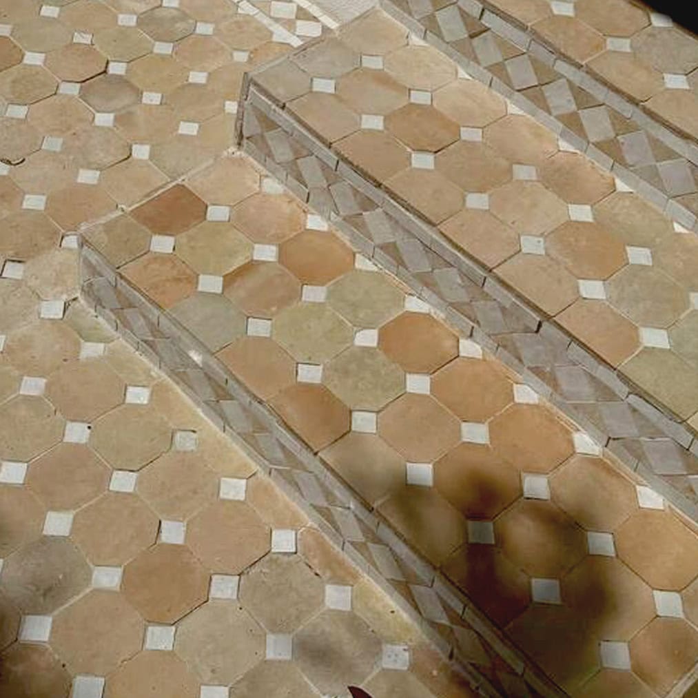 Terracotta White Octagon Zellige