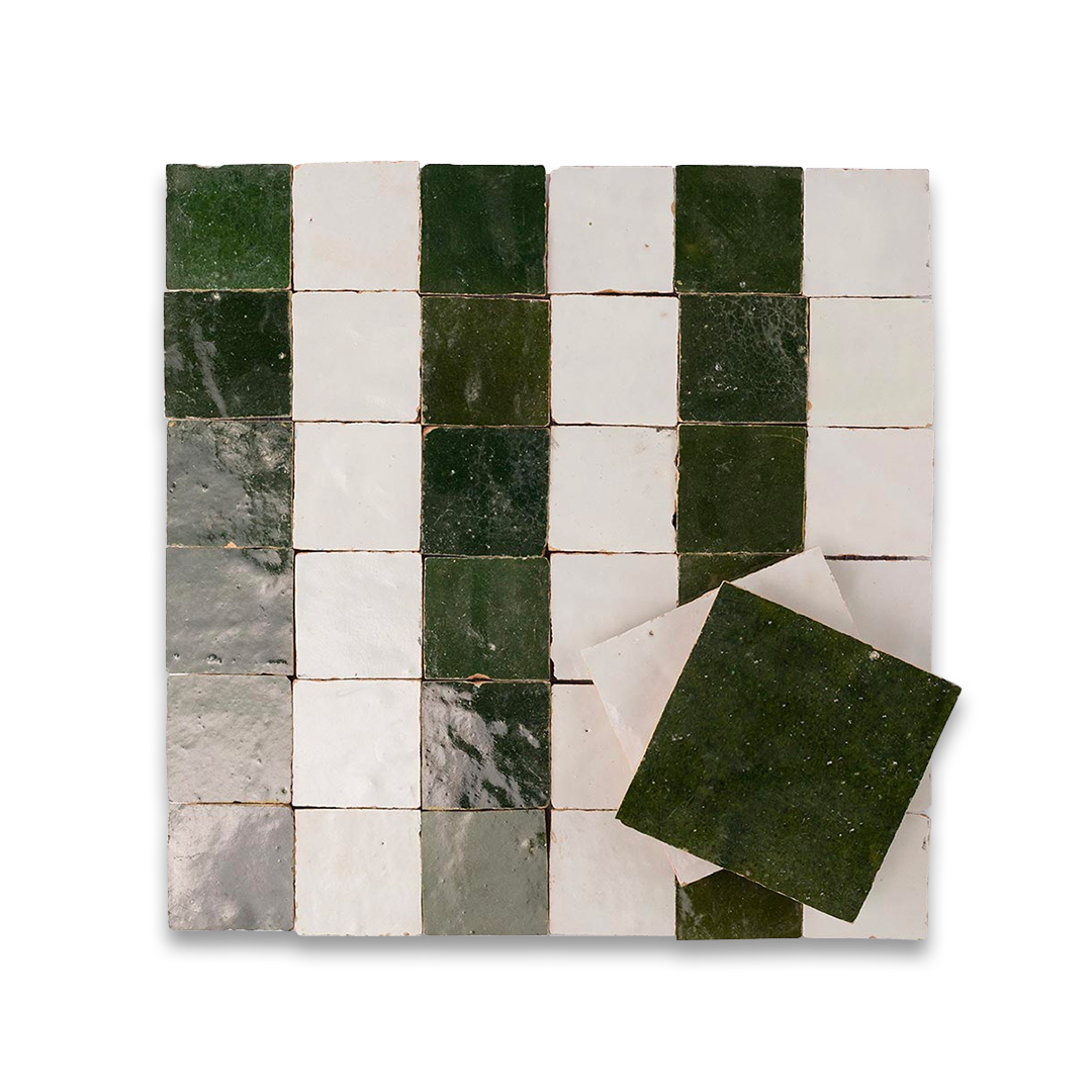 Forest Green Stripes Zellige